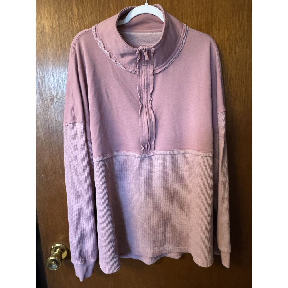 NWOT Club Social by Jadelynn Brooke Waffle Knit Quarter Zip Pullover